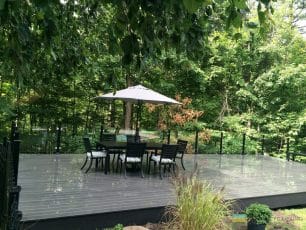 PVC deck build with Aluminum Railings, and Stainless Steel Clips