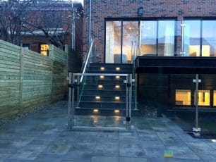 PVC deck construction tempered glass railings