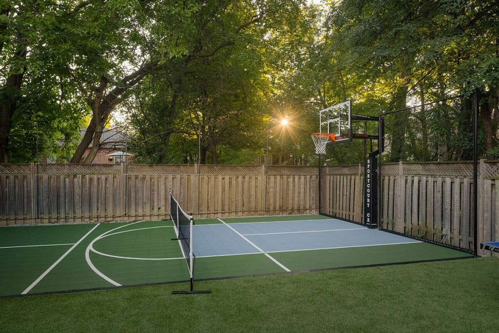 Sports Court installation in backyard by M.E. contracting