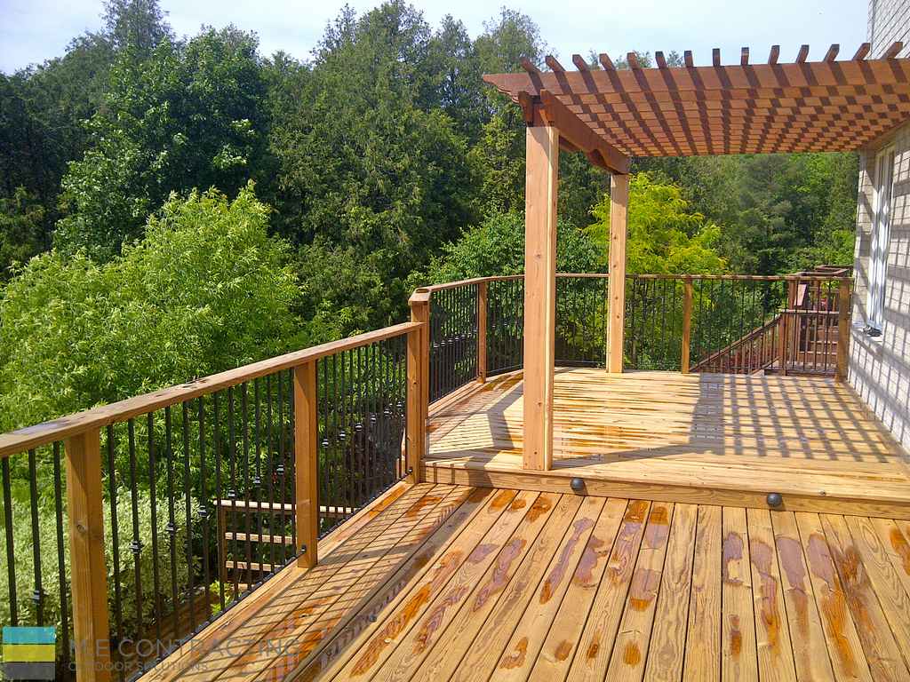 deck builder showcase pressure treated cedar deck constructed by M.E contracting