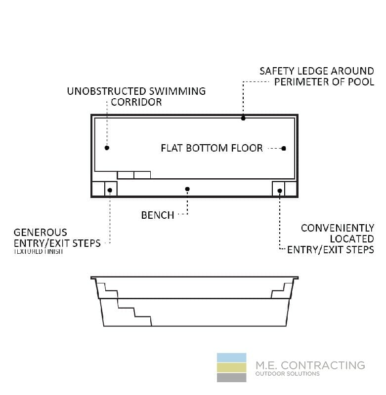 The Esprit – In Ground Fiberglass Pool design options